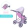 Stroller for dolls, three -wheeled, metal frame