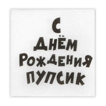 Napkins paper single -layer harmony of color "Happy Birthday Pupsik" 24*24 cm, 100 pcs