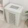 Besnaya basket with a lid "Moletta", 60 l, 47.9 × 36.9 × 55 cm, color is light gray
