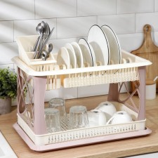 2-tier dishes dryer, with dryer dryer, champagne color