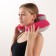 A pillow for the neck, with a headrest, inflatable, in a case, 43 × 28 cm, pink color