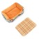 Animal bed lynch + rattan rug, 45 x 30 x 15 cm, beige-gray