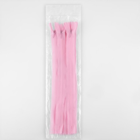 Lightning secret, No. 3, non -proceeding, locking machine, 40 cm, pink color-2