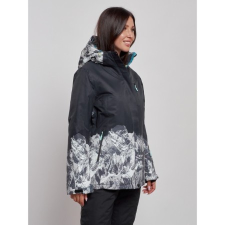 Ski jacket female, size 42, black color-1