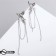 Hanging earrings with rhinestones "Firebird" with a chain, red color in silver, 8 cm