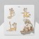 Brooch "cat", white-pink color in gold