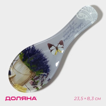 Glass stand under a spoon of Lavender, 23.5 × 8.3 cm