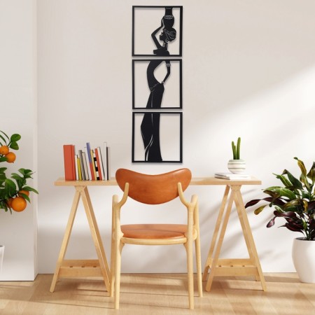 Decoration wall -mounted for the interior, panel on a wall made of wood "girl", 3 modules 34 x 34 cm-2