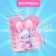 Notebook Gift Book on the comb 80l, line, color block, PVC Bunny PVC cover (10x10.5cm) 10539