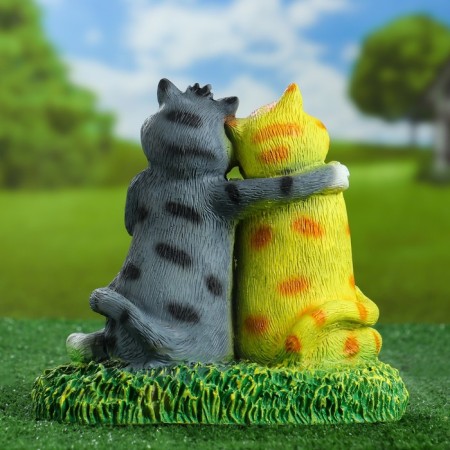 Garden figure "cats in love will be fine" 26cm-2