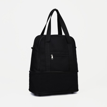 Lightning bag, with an increase, external pocket, black color-2
