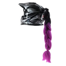Braid on a motorcycle, fastening of the suction cup, 60 cm, black-violet