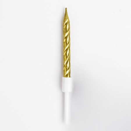 Set of candles in the cake "Spiral", 200pc, 5 cm, gold metallic-4