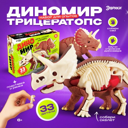 Set for experiments "Dinomir: Tecratops", the structure of the body of the dinosaur