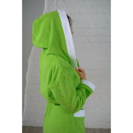 Women's bathrobe, size 56, white/salad, Makra-6