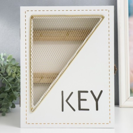 Keywood tree 6 hooks "grid-triangle" white 19.5x5x26 cm