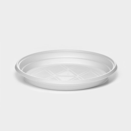Plastic plastic disposable, d = 17 cm, set 6 pcs, white color