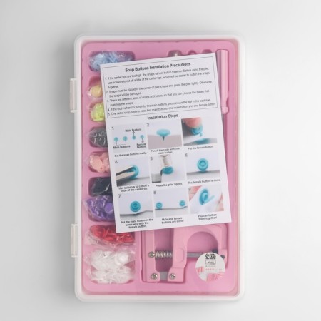 Set for installing plastic buttons: buttons, d = 13 mm, 100 pcs, forceps, awl, screwdriver, tweezers, in the organizer-6