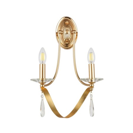 Wall lamp EVOLUCE. Sle120211-02. Filatta. 2x40 watts, E14, 26x33 cm, color French gold-5