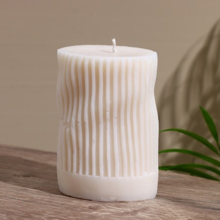 Candle "wave" 6.5x6.5x10 cm, soy wax-2