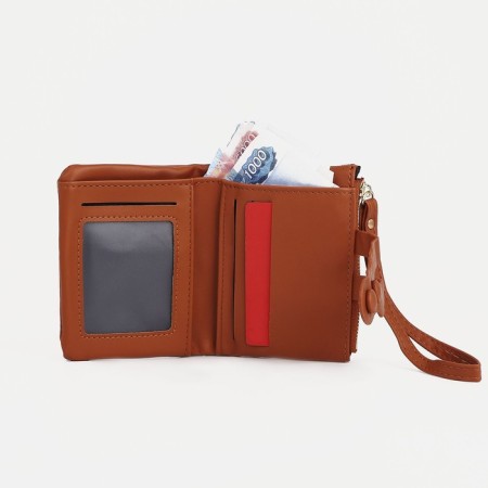 Women's wallet on the button, redhead color-3