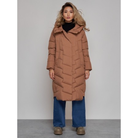 Coat insulated winter female, size 48, brown color