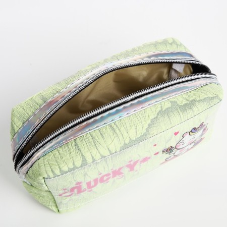 Lightning cosmetic bag, green color-2