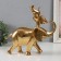 Polystone souvenir "Elephant with an elephant on the back - gymnastics" Gold 25x9x23.5 cm
