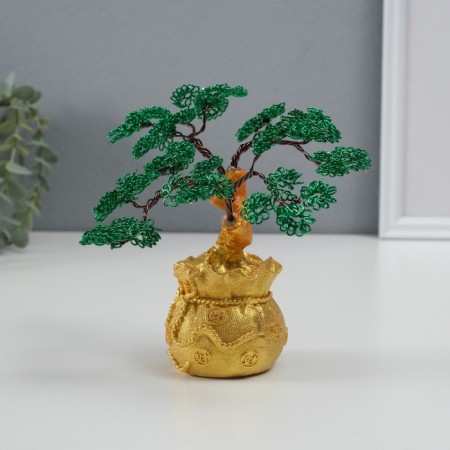 Souvenir Polystone, Metal "Tree of Life in a bag" Green 6x17x17 cm