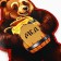 Cardboard suspension with a stamp-layer "Bear", 9.8 x 15.1 cm