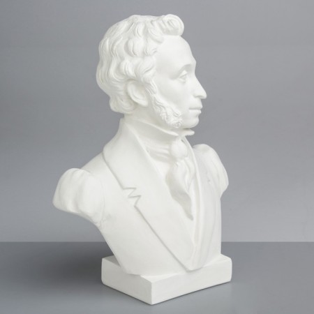 Gypsum figure famous people: Pushkin's bust, 20 x 10 x 26 cm-2