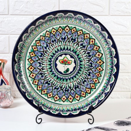 Largan Rishtan ceramics "Patterns", 36 cm, blue-1