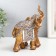 Polystone souvenir "Elephant with an elephant - Popon with patterns and amber" 16.5x10x17.5 cm