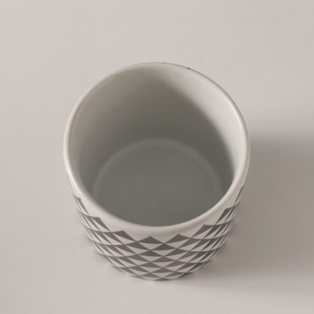 Bank for candles ceramics "Black Triangles" 200 ml 7.3x7.3x7.3 cm-3