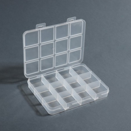 Organizer for decor, 12 sections, size 11 × 8.5 × 1.5 cm, transparent color-2