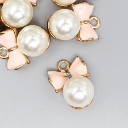Decor for creativity Metal "Pearls with a bow" MIX 2.1x1.6x1.3 cm