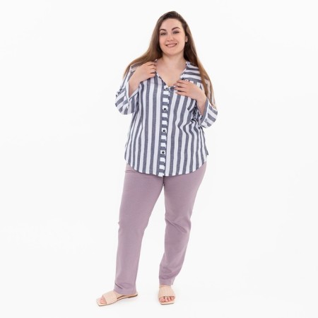 Female shirt, gray/white color, size 46-1