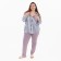 Female shirt, gray/white color, size 46