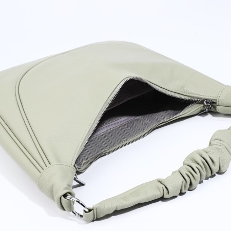 Load bag with zipper, outer pocket, long belt, green color-6