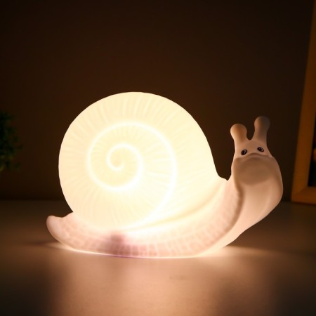 Nightnight "Snail" LED RGB USB AKB White 9x22x16cm Risalux-2