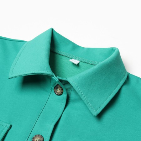 Women's suit (shirt/pants), green color, size 48-1