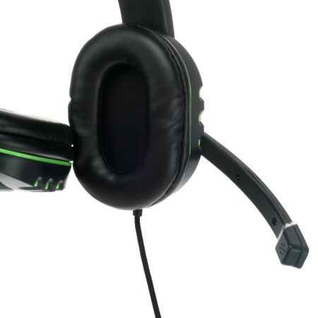 Ritmix RH-555M Gaming headphones, game, full-size, microphone, 3.5mm, 1.8m, black/green-4