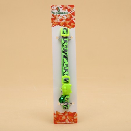 Kotoflash collar, with a bell, 30 x 1 cm, polyester, green-6