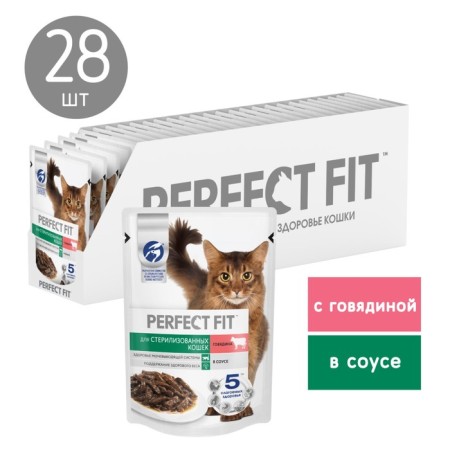 Wet Perfect Fit food for sterilized cats, beef, spider, 75 g-2