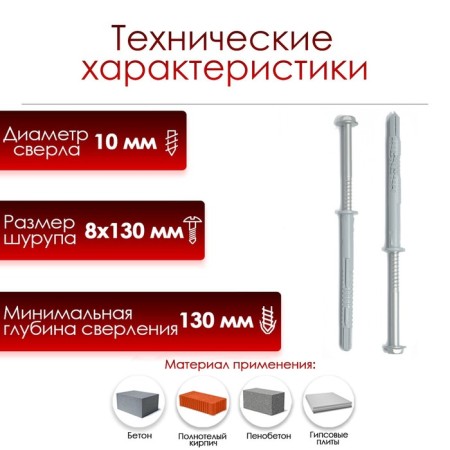 Tundra dowel "rdf" rdf, facade, 10x120 mm, 50 pcs-1
