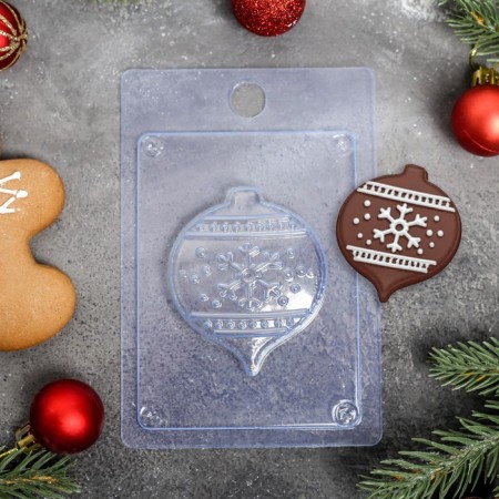Form for chocolate and sweets Plastic "Christmas ball", 15 × 10 cm, transparent color