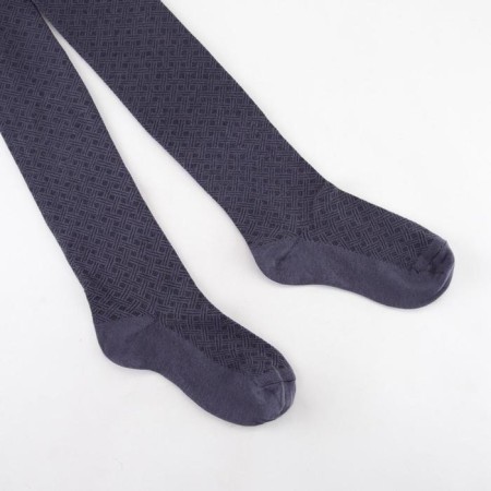 Pantyhose children, dark gray color/print mix, height 152-158-1
