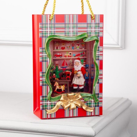LED figure "Package with Santa Claus" 15 × 23 × 7 cm, plastic, AAX3 batteries (not in the kit), USB, glow warm white-1
