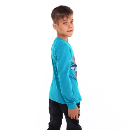 Longslit for a boy, turquoise color, height 146 cm-1