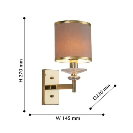 Rocca wall lamp 145 mm, 220 mm, E14-2